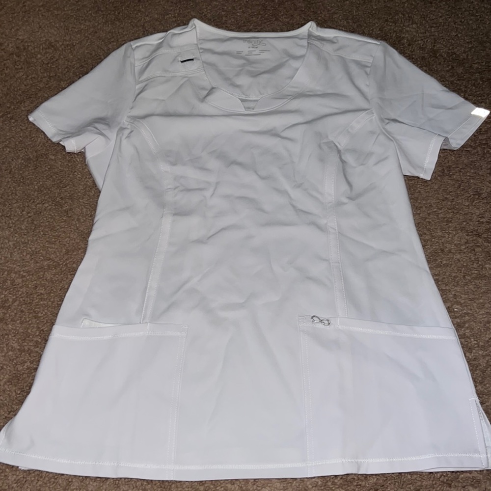 Cherokee infinity white scrub top.